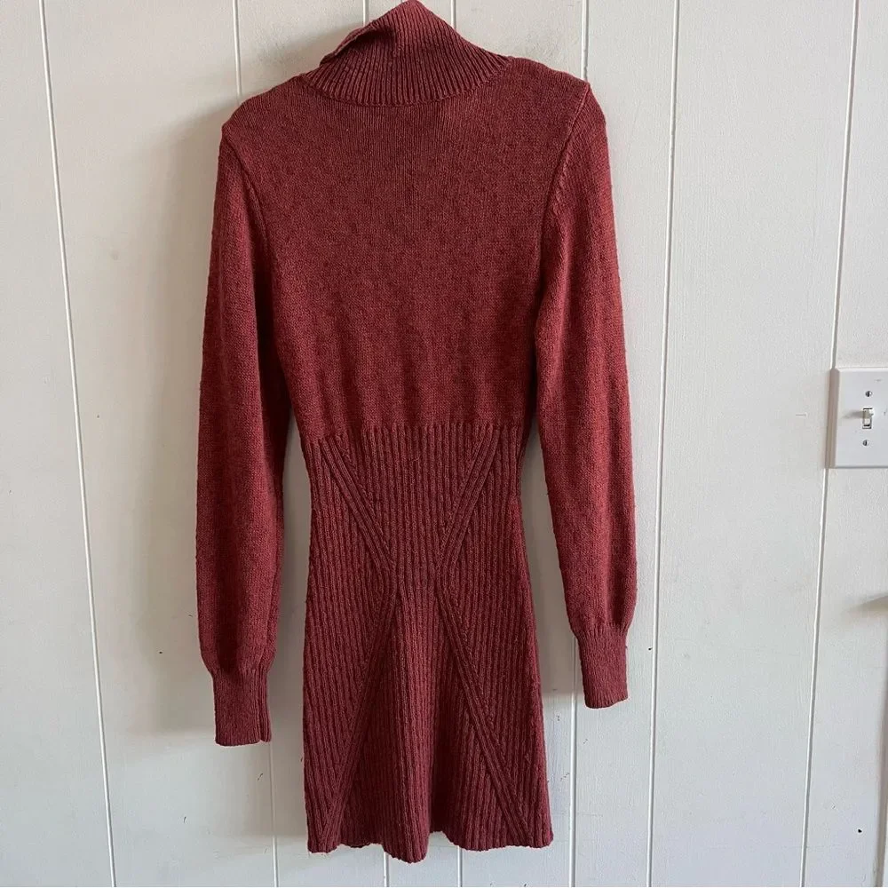 Free People Mont Blanc Mini Sweater Dress In Red Jasper - Picture 8 of 12